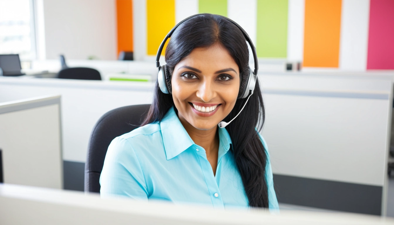 Friendly IT support agent with a headset