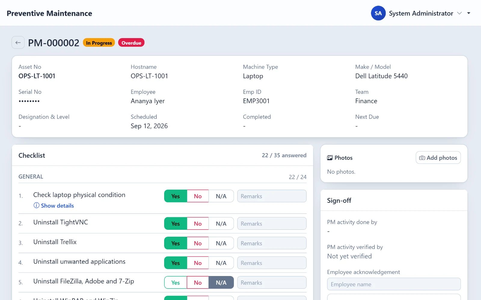 OpsPane maintenance round